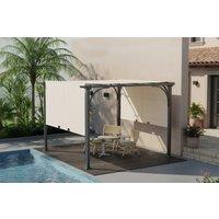 Outsunny 3x3m Metal Pergola Gazebo with Retractable Weather-Resistant Canopy - Modern Garden Shade