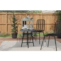 Outsunny Weather-Resistant PE Rattan Side Table - Modern Grey Outdoor Coffee Table
