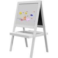 AIYAPLAY Double-Sided Kids Art Easel - Whiteboard & Blackboard, Sturdy MDF, Compact Nursery Art Station