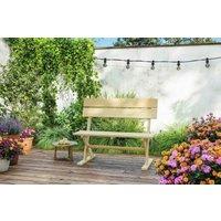 Outsunny 2-Seater Fir Wood Garden Bench - Weather-Resistant, Slatted Seat, Rustic Outdoor Seating