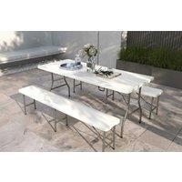 Outsunny Foldable Weather-Resistant Picnic Table - 6 Seater, Recycled HDPE, 180x75cm, Modern Outdoor Dining