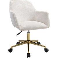 Velvet Upholstered Ergonomic Swivel Chair - Flared Arms & Adjustable Height