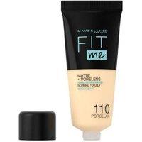 Maybelline Fit Me Liquid Foundation 110 Porcelain - Long-Lasting Matte Finish for Fair Skin