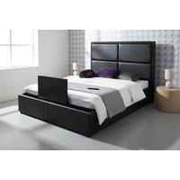 Contemporary Black TV Bed with Remote and Hidden TV Lift
