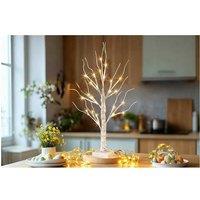 LED Birch Tree Table Lamp - Warm White Decorative Night Light, Compact & Energy Efficient