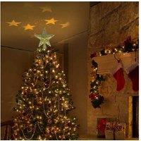 LED Star Projector Christmas Tree Topper - Decorative Ceiling Light with 6 Patterns