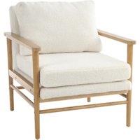 Teddy Bear Fur Wooden Armchair with Plush Removable Cushions