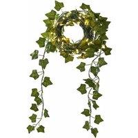 10M Artificial Ivy Fairy Lights with 100 Warm White LEDs & Green Leaves - 3 Options