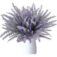8 Bundles of Realistic Artificial Lavender Bouquets - Natural Look Home Decor