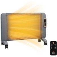 HOMCOM Mica Electric Space Heater - Portable Convector with Adjustable Thermostat, Dual Power Settings & Remote Control