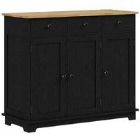 HOMCOM Wood Sideboard Storage Cabinet with Rubberwood Top - Adjustable Shelves, 101cm Wide, Minimalist Style