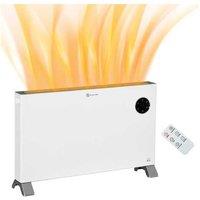 HOMCOM 2000W Adjustable Freestanding Convector Heater with Remote & Timer - Slim Portable Electric Radiator for Rooms up to 20m