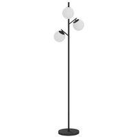 HOMCOM Modern Tree Floor Lamp with 3 Globe Shades - Black, E27, Tall Standing Light