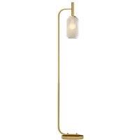 Modern Gold Floor Lamp with Glass Shade, Foot Switch - Tall, Dimmable, E27 Compatible