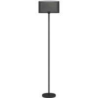 HOMCOM Modern Tall Floor Lamp, Dual-Tone Shade, Foot Switch - Black, E27 LED Compatible