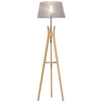 HOMCOM Modern Floor Lamp with Shelf, 40W, Grey - Tall Standing Tripod Light