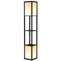 HOMCOM Modern Shelf Floor Lamp with Dual Lights - 156cm Tall, Corner Display, LED Compatible