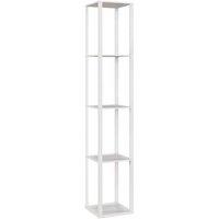 HOMCOM RGB LED Shelf Floor Lamp with Remote - Modern Adjustable Lighting & Storage, White