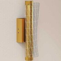 HOMCOM LED Wall Light 2-Pack - Modern Mesh Sconce, Adjustable Colour, Gold Finish