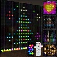 HOMCOM RGB LED Curtain Lights - 400 LEDs, Remote & App Control, 3x3m, Smart Decorative Lighting