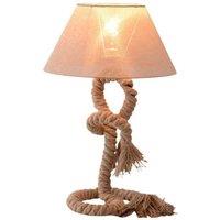 HOMCOM Nautical Table Lamp - E27 Base, Rope & Linen Shade, Modern Bedside Light