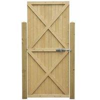 Sturdy Flat-Top Pine Wood Garden Gate with Steel Deadbolt - 2 Sizes