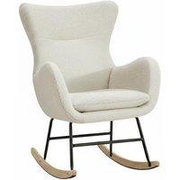 Sherpa-Upholstered Accent Rocking Chair - Comfy, High Backrest & Armrests