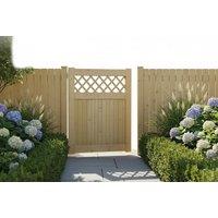 Rhombus Garden Wood Fence Gate with Lattice Design
