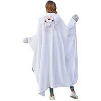 Unisex Black Wearable Flannel Fleece Sherpa Blanket - Lightweight Hooded Throw for Adults, Cosy Summer Loungewear