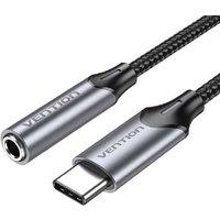 Vention Type-C to 3.5mm Headphone Adapter - Hi-Res Audio, Universal Compatibility, Sleek Gray
