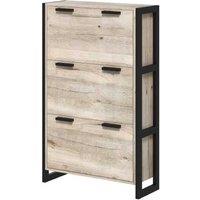 HOMCOM 3-Drawer Wood Effect Shoe Cabinet - Slim Storage Unit, 18 Pairs, Contemporary Living Room Furniture