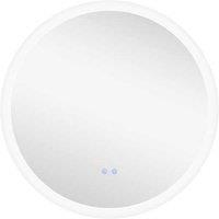 Kleankin 70cm Round LED Bathroom Mirror, Anti-Fog, Adjustable Light, Modern Glass