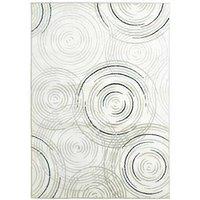 HOMCOM Swirl Pattern Polypropylene Area Rug, 170x120 cm, Cream - Modern Easy-Care Carpet