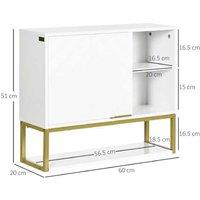 kleankin Over Toilet Wall Cabinet, Modern White Storage, Adjustable Shelves, Space-Saving Bathroom Unit