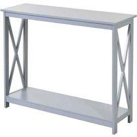 HOMCOM Grey MDF Console Table with Shelf - Contemporary Living Room Storage