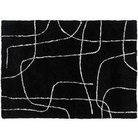 HOMCOM Fluffy High Pile Area Rug, 100% Polyester, Modern Minimalist, 170x120cm, Black - Soft Living Room & Bedroom Carpet