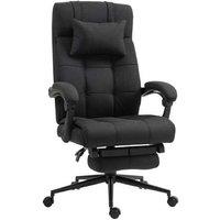 Vinsetto Ergonomic Office Chair with Footrest & Adjustable Headrest, Black Faux Leather