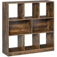 HOMCOM 3-Tier Wooden Bookcase Storage Shelf - Modern, Staggered Dividers, 100cm Wide