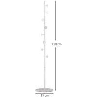 HOMCOM Contemporary Steel & Marble Coat Rack Stand - 8 Hooks, Space-Saving Hallway Storage