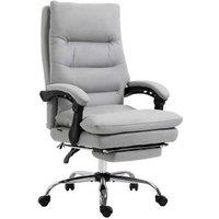 Vinsetto Ergonomic Massage Office Chair with Heat, Adjustable Height & Footrest, Grey Microfibre - 120kg Capacity
