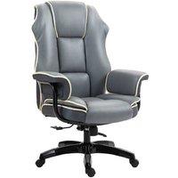 Vinsetto Ergonomic PU Leather Office Chair, Adjustable Swivel, High Back, Grey