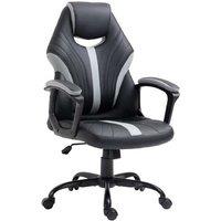 Vinsetto Ergonomic Gaming Office Chair, Adjustable Faux Leather, Black Grey