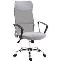Vinsetto Ergonomic Mesh Office Chair, Adjustable Height, Light Grey - Breathable Swivel Desk Chair