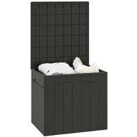 HOMCOM 107L Lockable Plastic Storage Chest - Large Capacity, Durable, Charcoal Grey