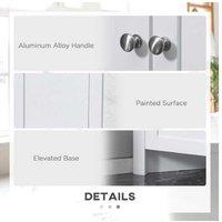 kleankin Freestanding Corner Bathroom Cabinet, MDF, Modern Space-Saving Storage, White, 162cm Tall