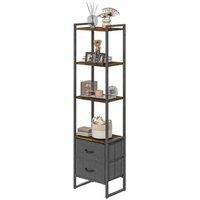 HOMCOM Industrial 4-Tier Bookcase with Fabric Drawers, Steel Frame, 178cm - Space-Saving Storage Shelf