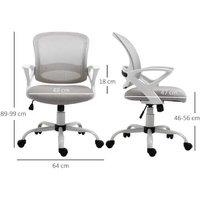 Vinsetto Ergonomic Mesh Swivel Office Chair with Lumbar Support, Adjustable Height, Grey