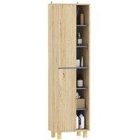 HOMCOM Freestanding Slim Bathroom Storage Cabinet - Wood-Effect MDF, Space-Saving, Classic Style