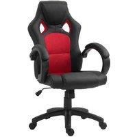 Vinsetto High-Back Ergonomic Faux Leather Office Chair, Adjustable Height, Black Red