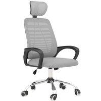 Vinsetto Ergonomic Mesh Office Chair with Adjustable Headrest & Armrests, Grey